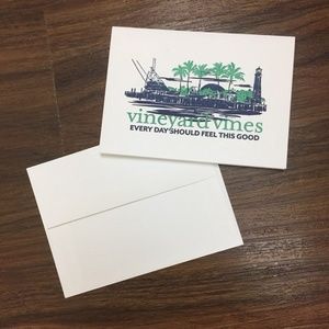VINEYARD VINES Classic Waterfront Boat Blank Cards Stationary 10 Cards Designer